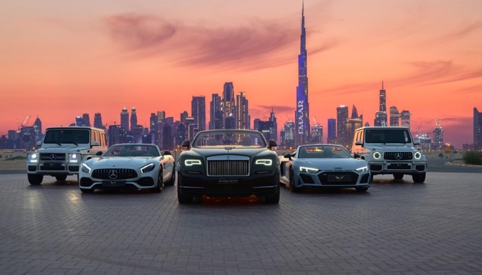 Exotic Cars Dubai Skyline